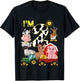 Kids Farm Animals Tractor 2nd Birthday 2 Year Old Birthday Party T-Shirt - T-Shirt | Black