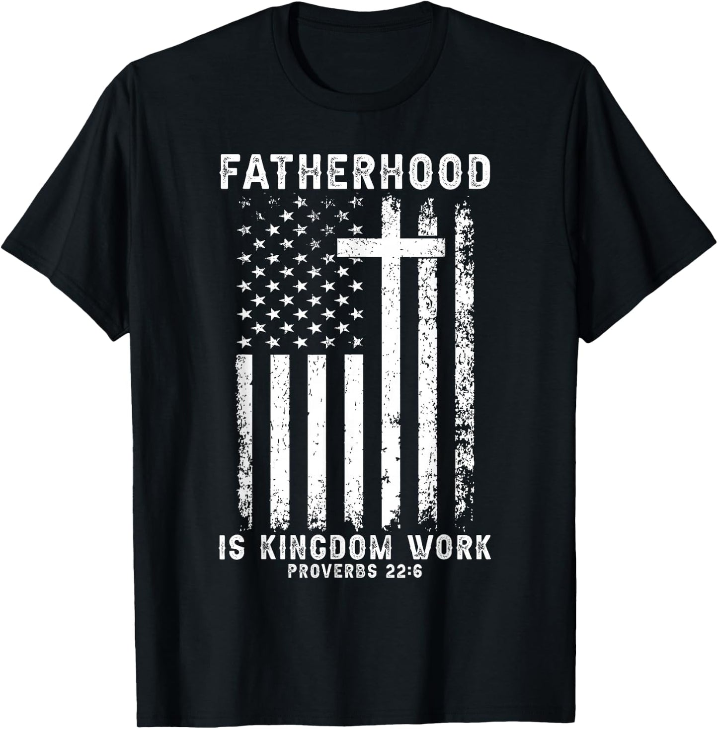 Fatherhood is Kingdom Work Jesus Dad Fathers Day Men T-Shirt - T-Shirt | Black