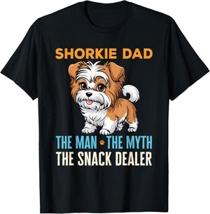 Shorkie Dad Funny Dog Owner Lover Pet Humor Father's Day T-Shirt - T-Shirt | Black