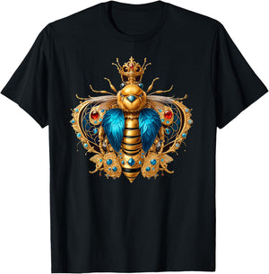 Queen Bee Crown Women Men Girls Honey Hive Bee Keeper Bee T-Shirt - T-Shirt | Black