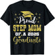 Super Proud Step Mom of 2025 Graduate Graduation Family T-Shirt - T-Shirt | Black
