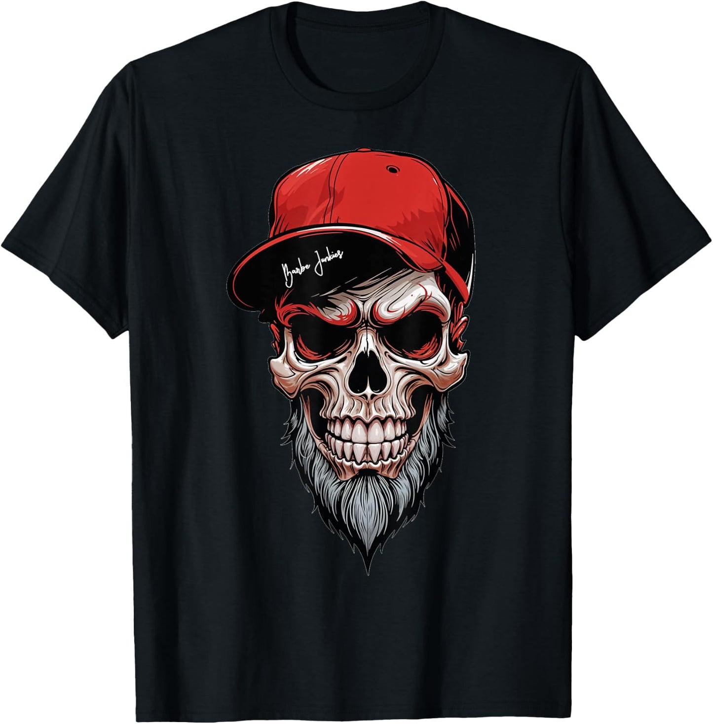 Skull Bearded Beard Skull Gift , Black, S T-Shirt - T-Shirt | Black