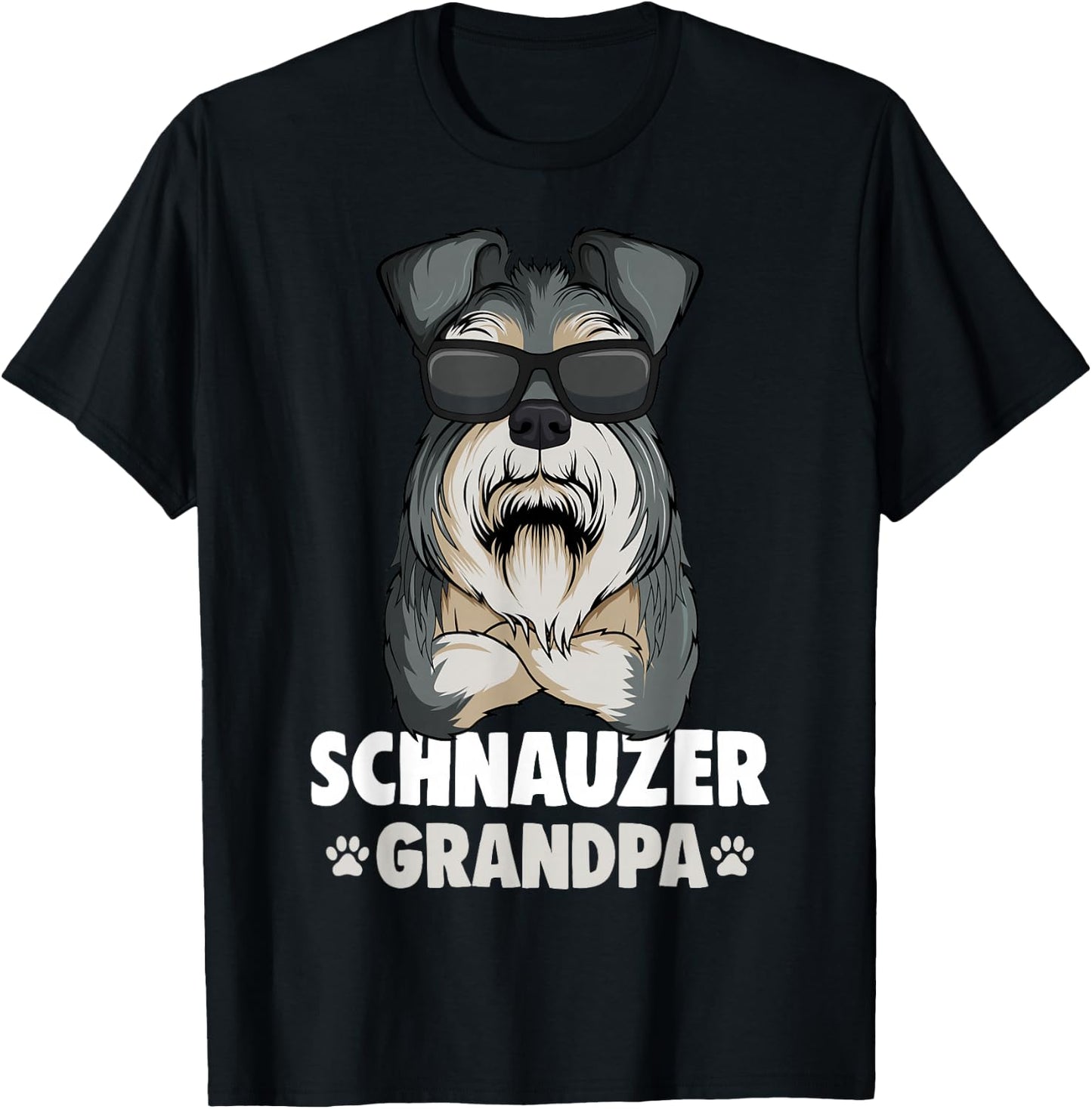 Miniature Schnauzer Grandpa Schnauzer Dog T-Shirt - T-Shirt | Black