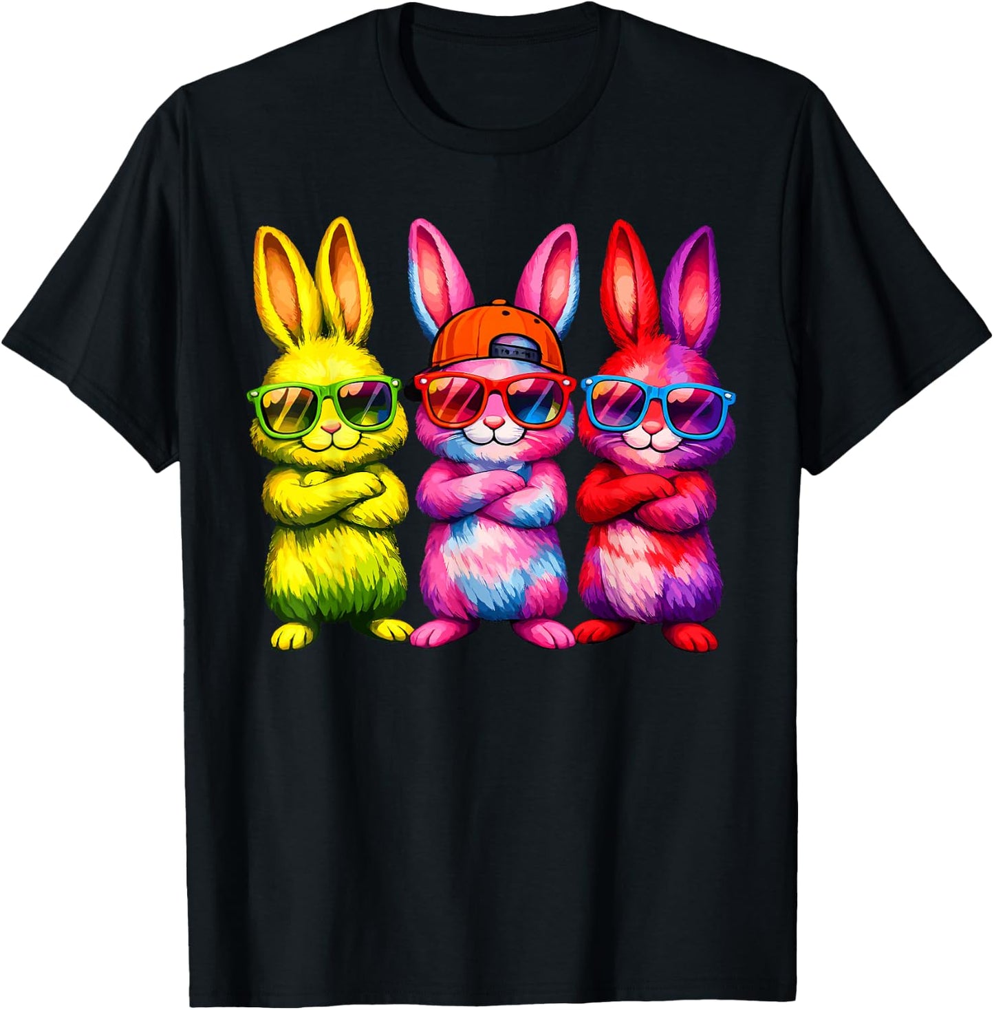 Lustige Osterhase Coole Hasen Kinder für Ostern Jungen Mädchen T-Shirt - T-Shirt | Black