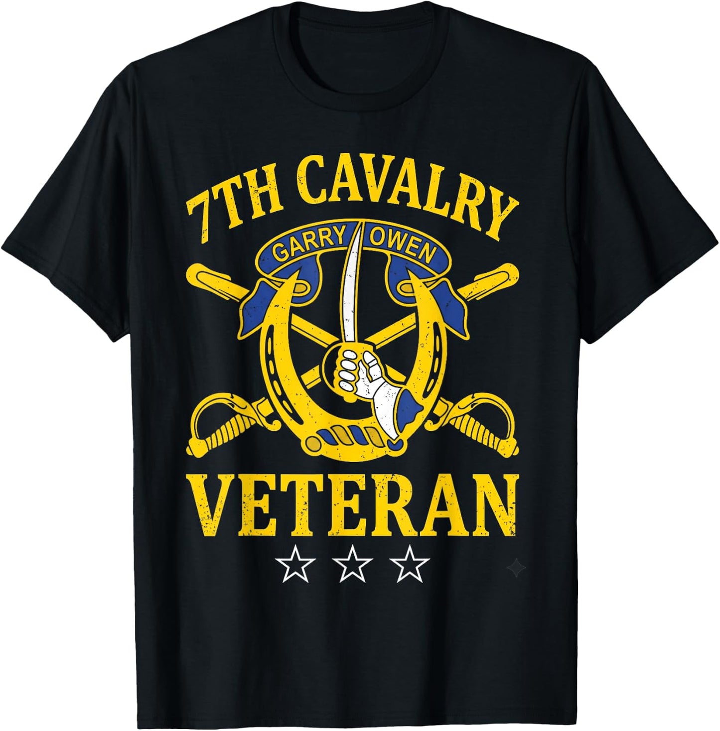 7th Cavalry Regiment Veteran Patriotic Flag Veterans Day T-Shirt - T-Shirt | Black