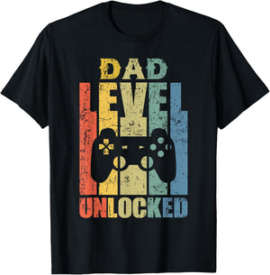 Pregnancy Announcement Dad Level Unlocked Soon to Be Father T-Shirt - T-Shirt | Black