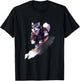 Siberian Husky Snowboard Snowboarder Dog Snowboarding Winter T-Shirt - T-Shirt | Black