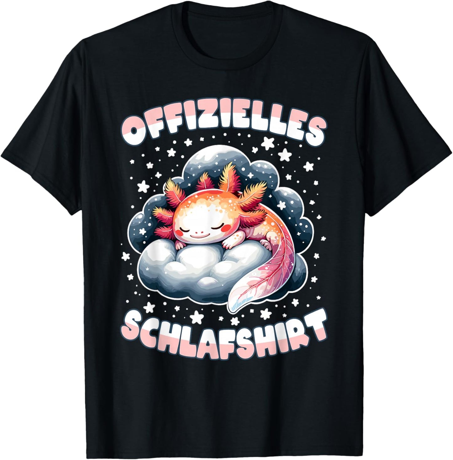 Official Axolotl Sleep Shirt Pyjamas Sleep , black T-Shirt - T-Shirt | Black