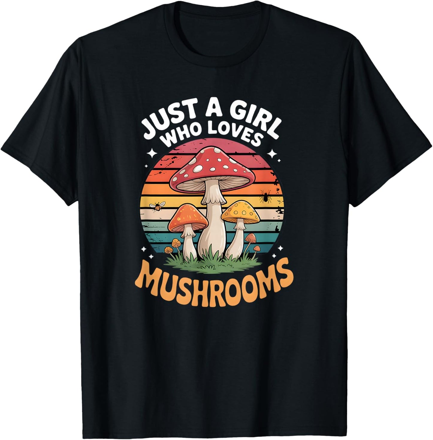 Girls Mushroom T-Shirt - T-Shirt | Black