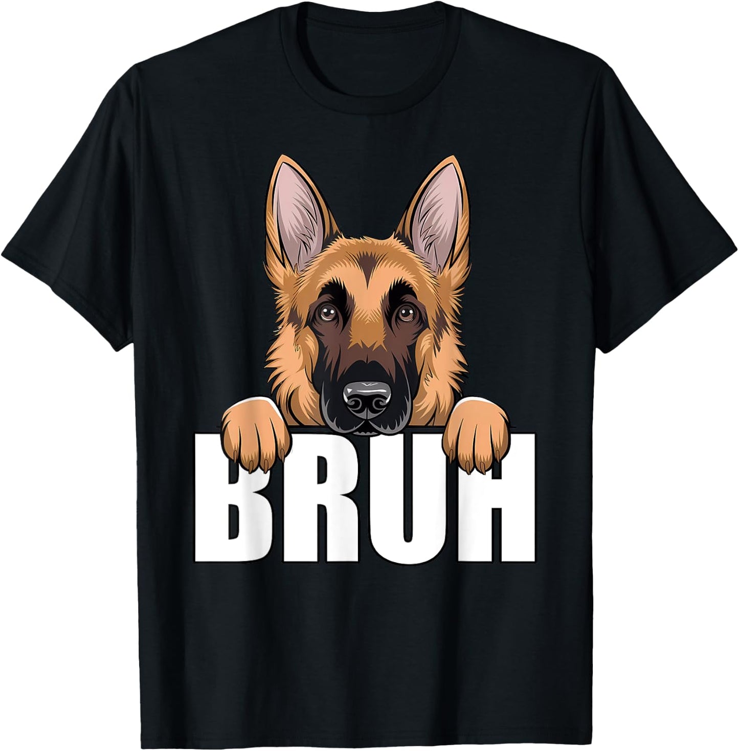 Funny German Shepherd Bruh Cute GSD Dog Lover Men Boys Kids T-Shirt - T-Shirt | Black