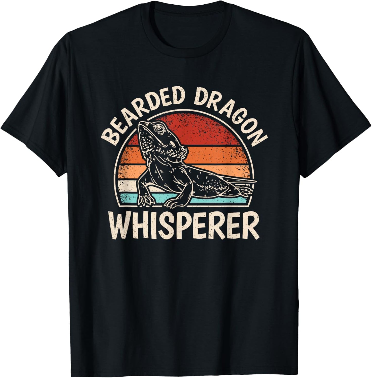 Retro Bearded Dragon Whisperer Reptile Lizard Men Women T-Shirt - T-Shirt | Black
