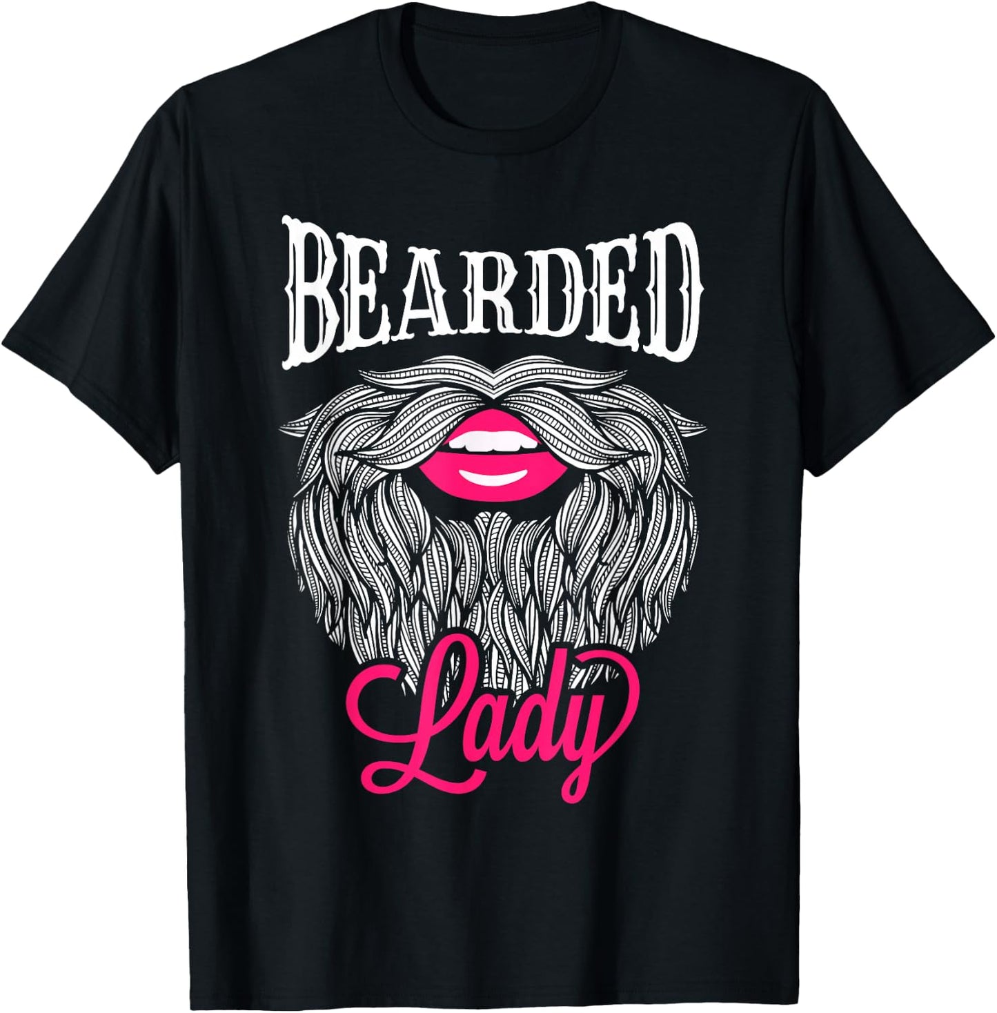Bearded Lady - Vintage Circus Bearded Lady Costume T-Shirt - T-Shirt | Black
