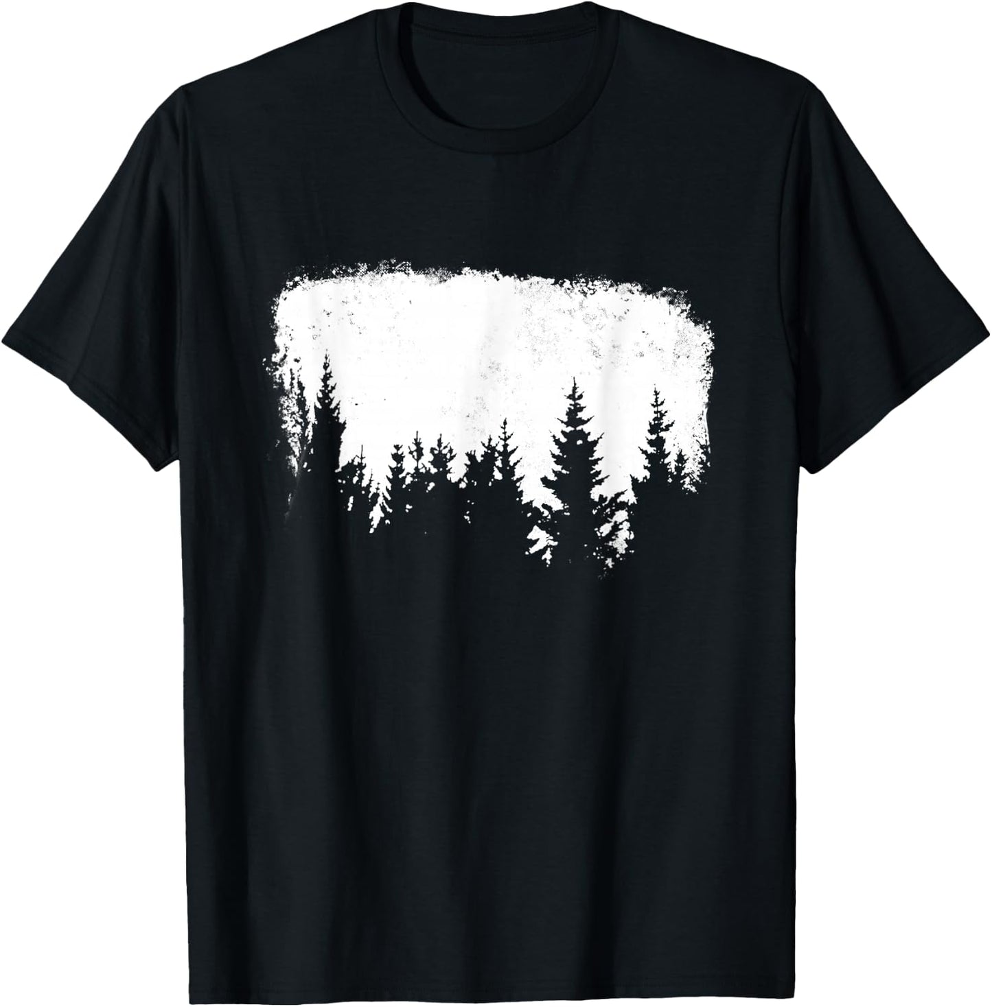 Minimalist Pine Tree Design World Traveler Graphic Clothing T-Shirt - T-Shirt | Black