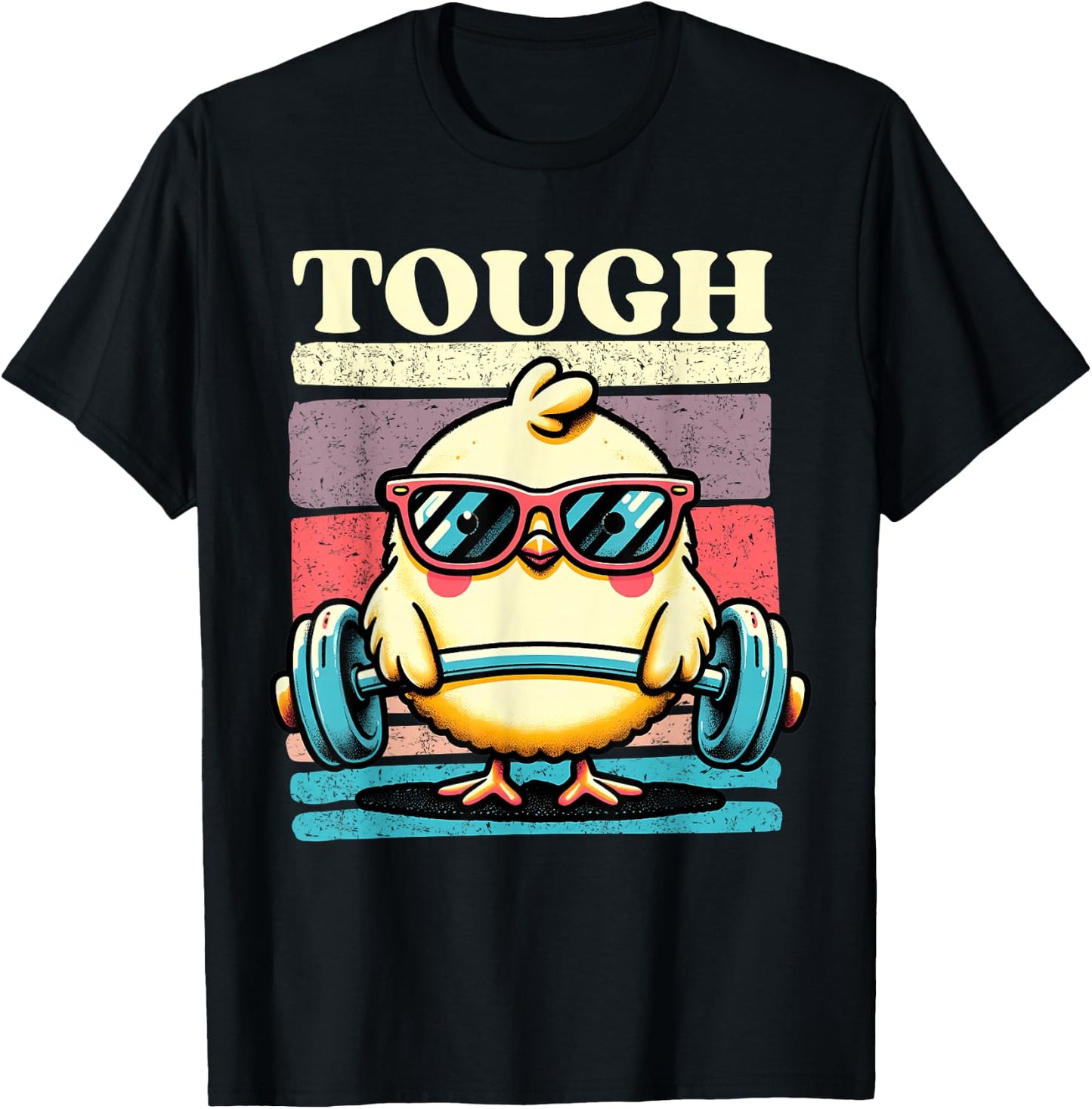 Funny Baby Chick Gym Teen Girls Women One Tough Chick T-Shirt - T-Shirt | Black