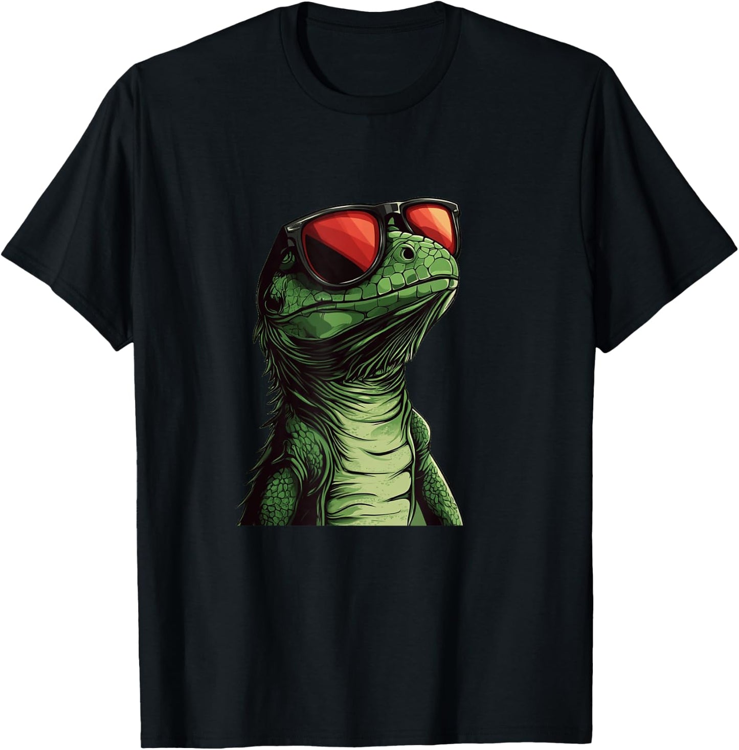 Trendsetting Reptile Lizard with Glasses for Animals Lovers T-Shirt - T-Shirt | Black