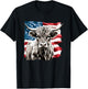 Cow USA FLag Cute Highland Cow Lover Farmer Cow Owner T-Shirt - T-Shirt | Black