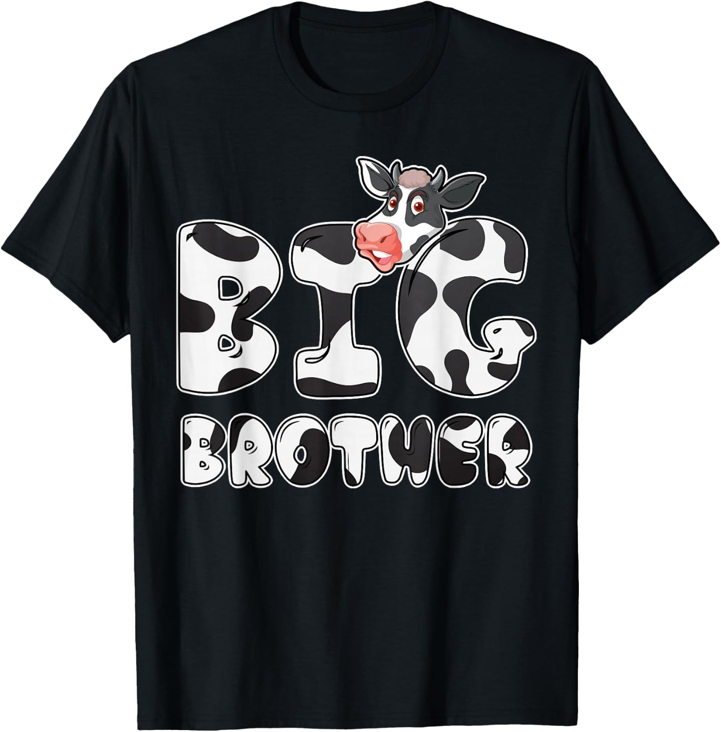 Cow Big Brother Birthday Funny Family Matching Bro Family T-Shirt - T-Shirt | Black