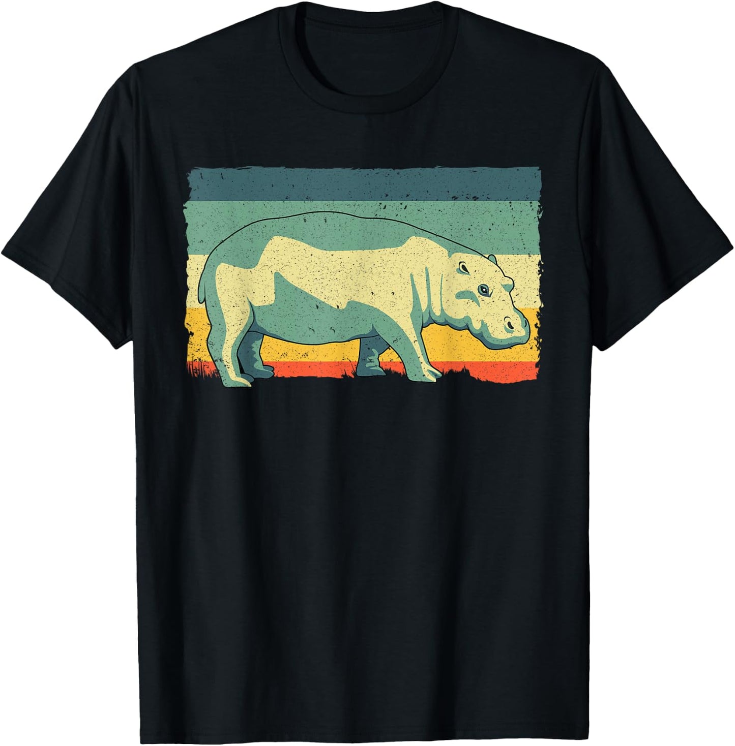 Funny Hippopotamus Design Women Kids Hippo Lovers T-Shirt - T-Shirt | Black
