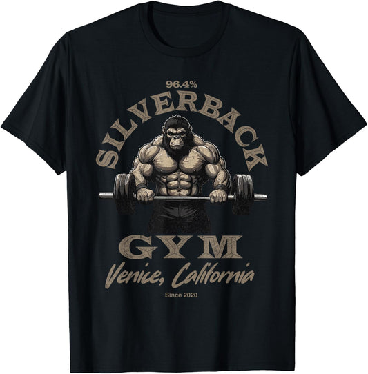96.4% Silverback Gorilla Fitness Wear Bodybuilding Gym , black, S T-Shirt - T-Shirt | Black