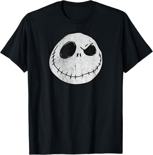 The Nightmare Before Christmas - Jack Skellington Face T-Shirt - T-Shirt | Black