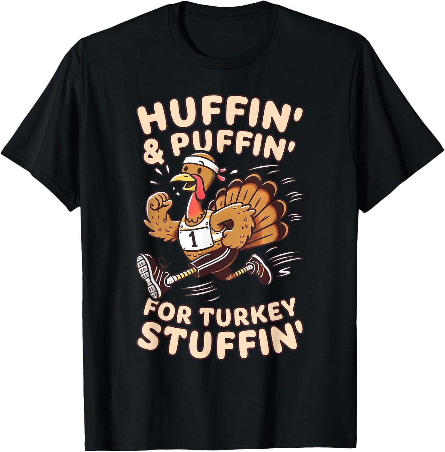 Thanksgiving Turkey Run Running Turkey T-Shirt - T-Shirt | Black