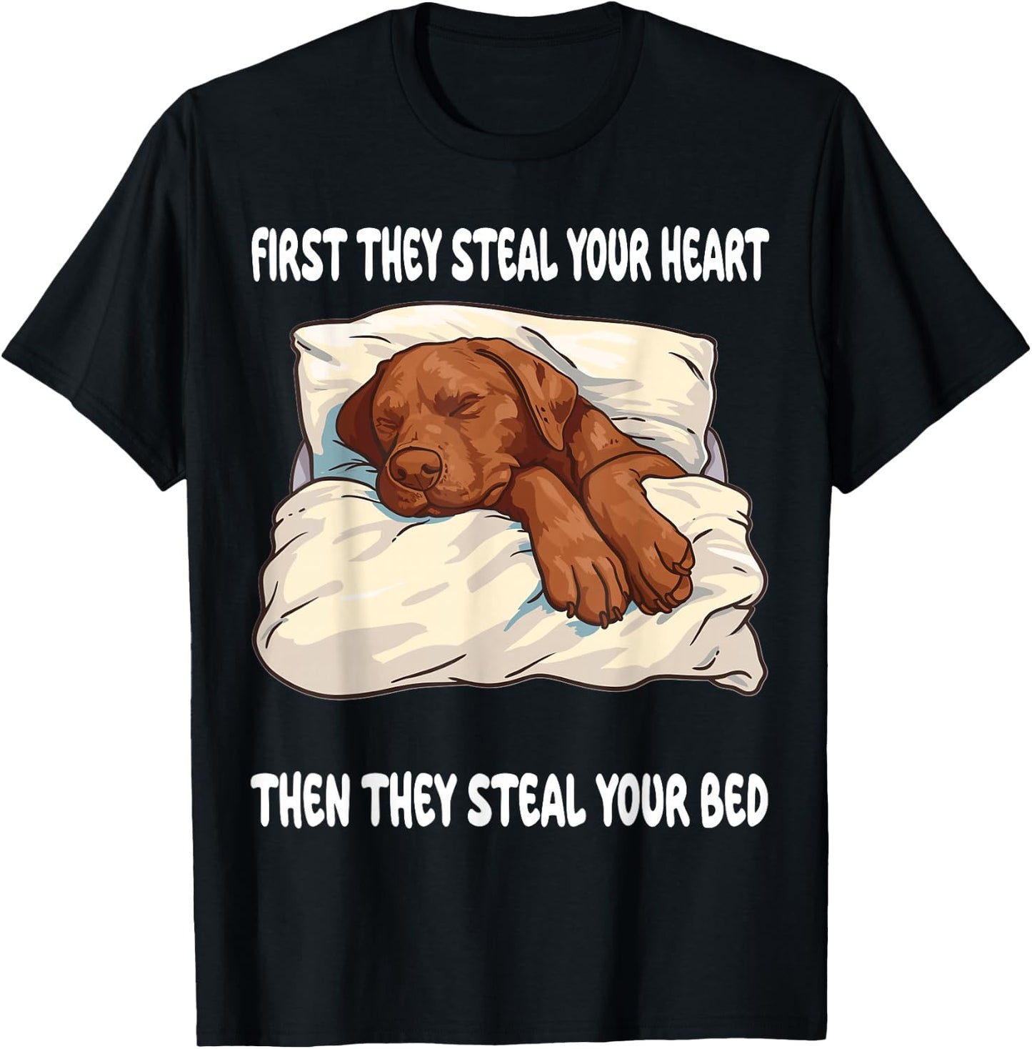 Chesapeake Bay Retriever Sleeping Pajamas Nightgown T-Shirt - T-Shirt | Black