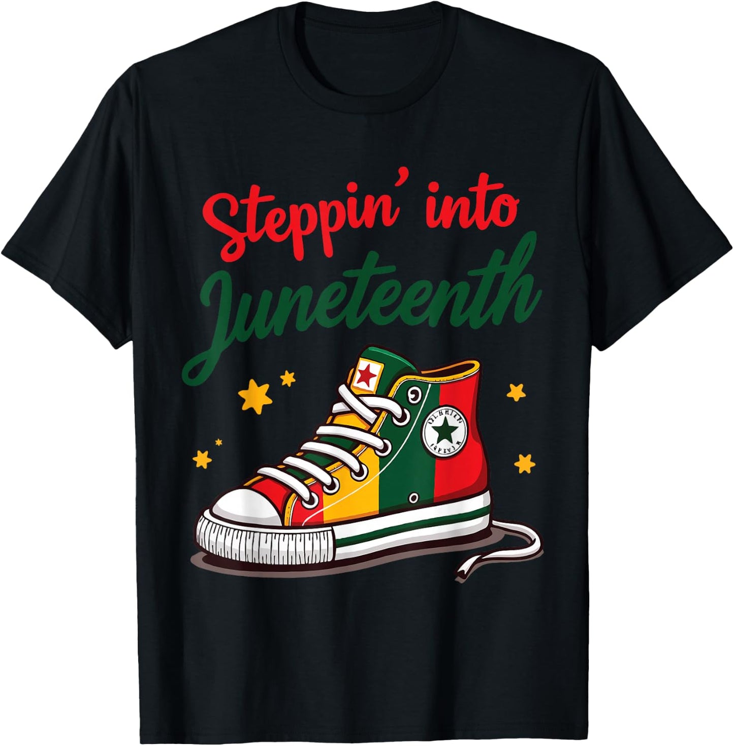 Stepping Into Juneteenth T-Shirt - T-Shirt | Black