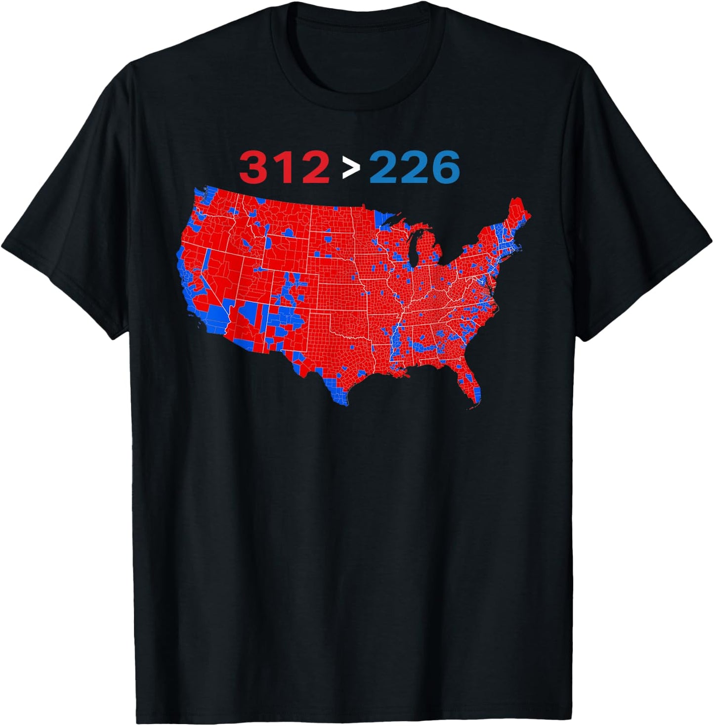 312 226 Red Wave Election Map T-Shirt - T-Shirt | Black