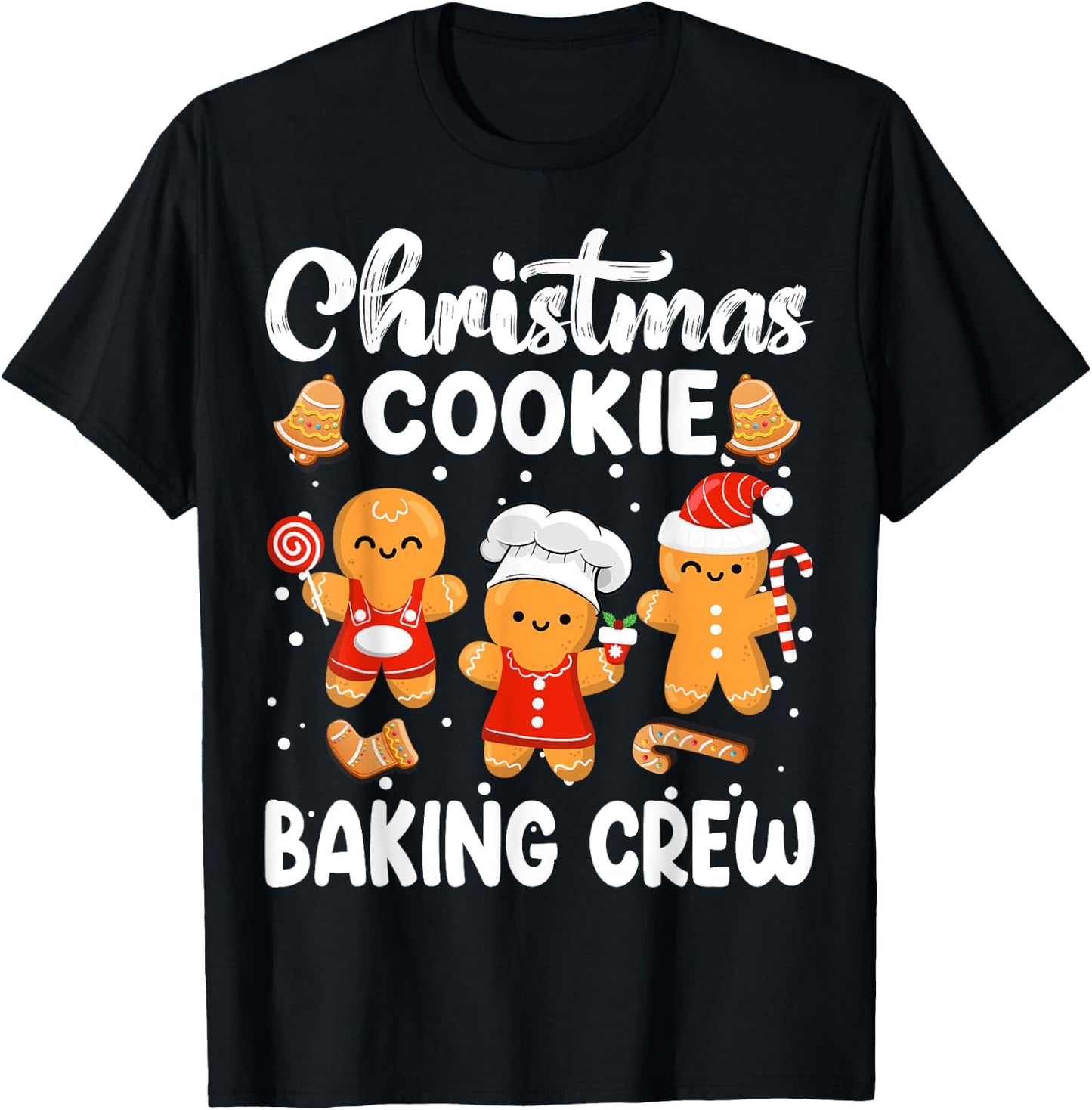 Cookie Baking Crew Gingerbread Christmas Family Matching T-Shirt - T-Shirt | Black