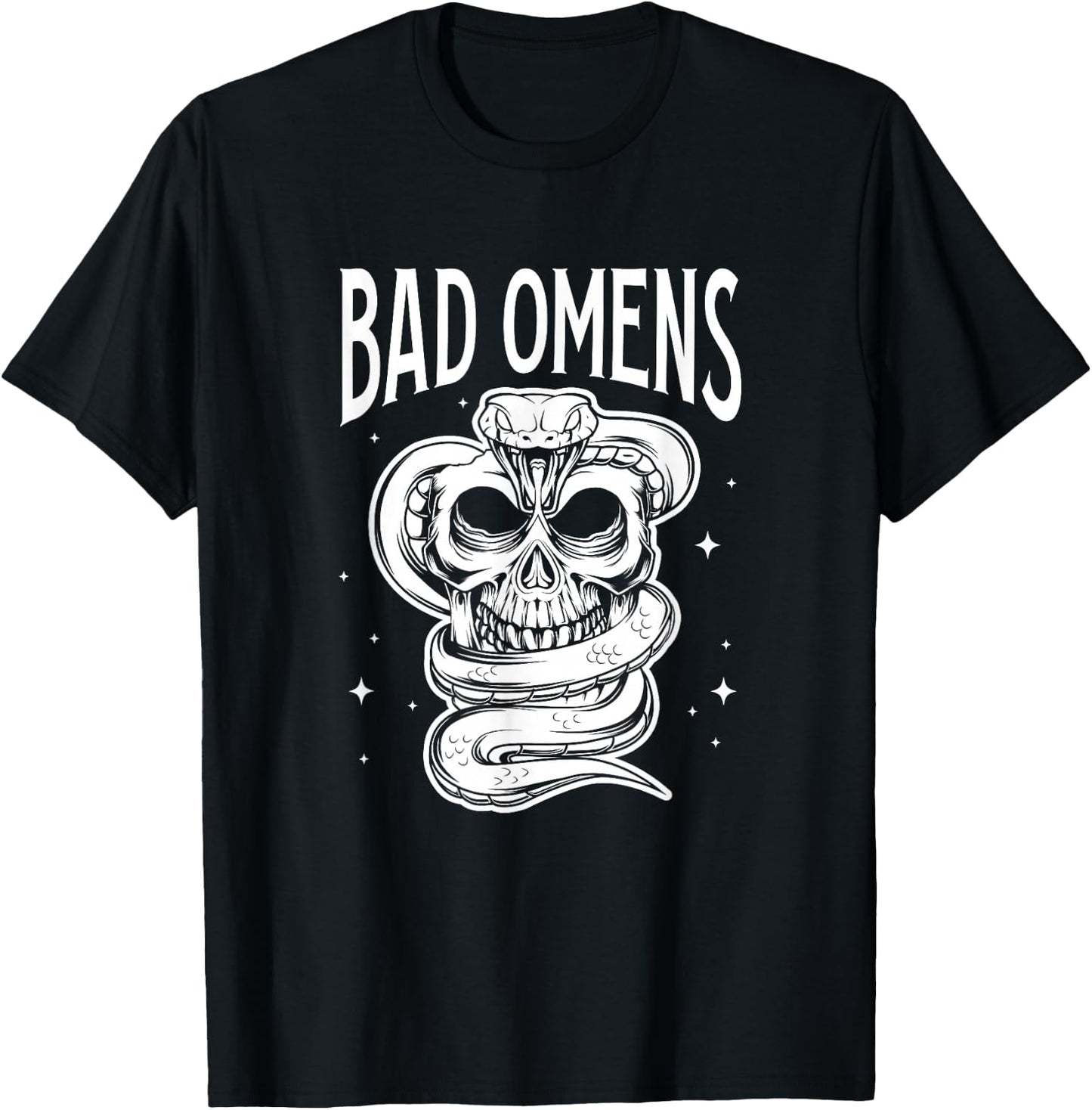 Bad Omens Snake and Skull Gothic Cobra Venom Reptiles T-Shirt - T-Shirt | Black