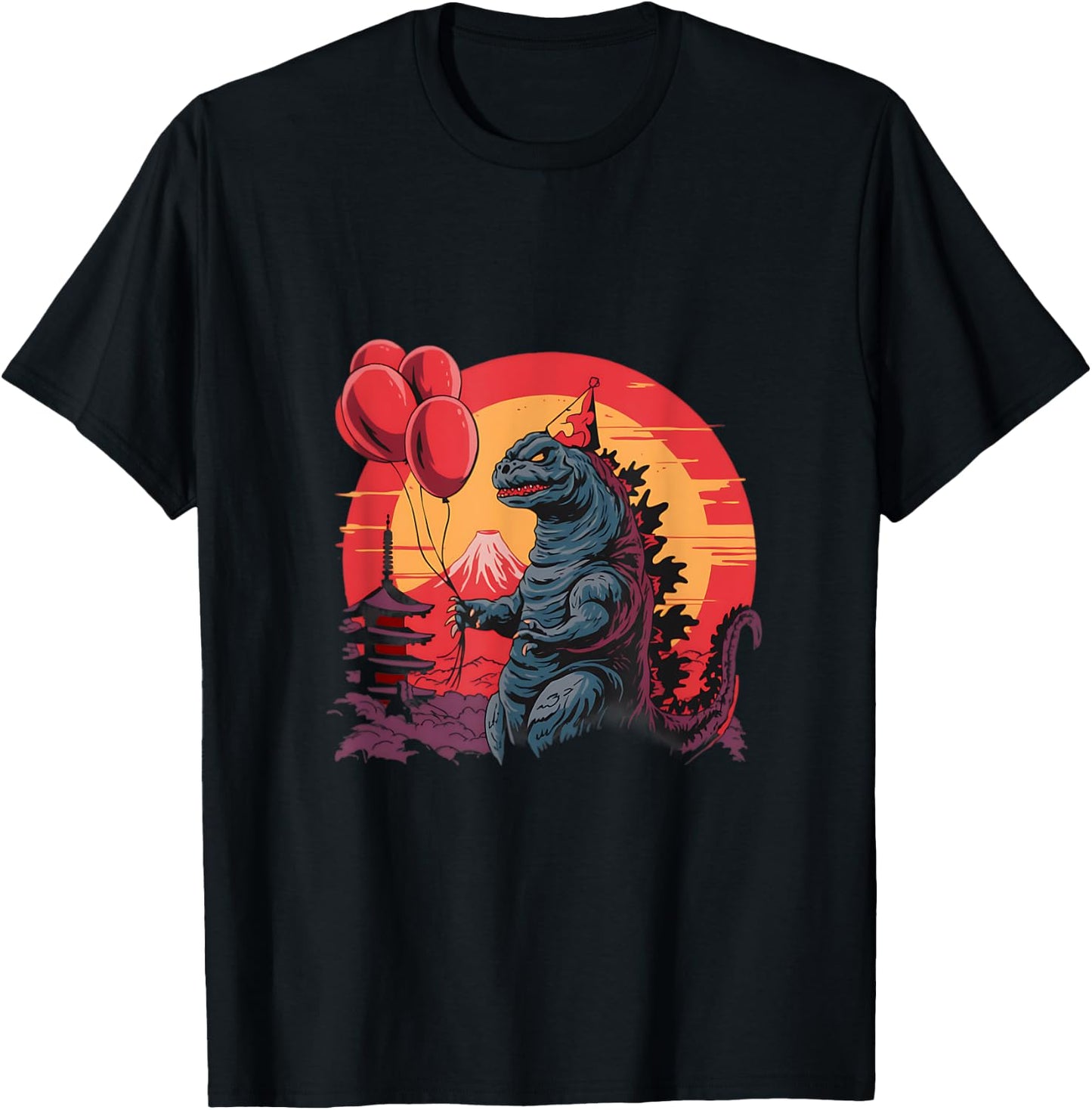 Kaiju Birthday Party Japan Monster Movie Bday Japanese T-Shirt - T-Shirt | Black