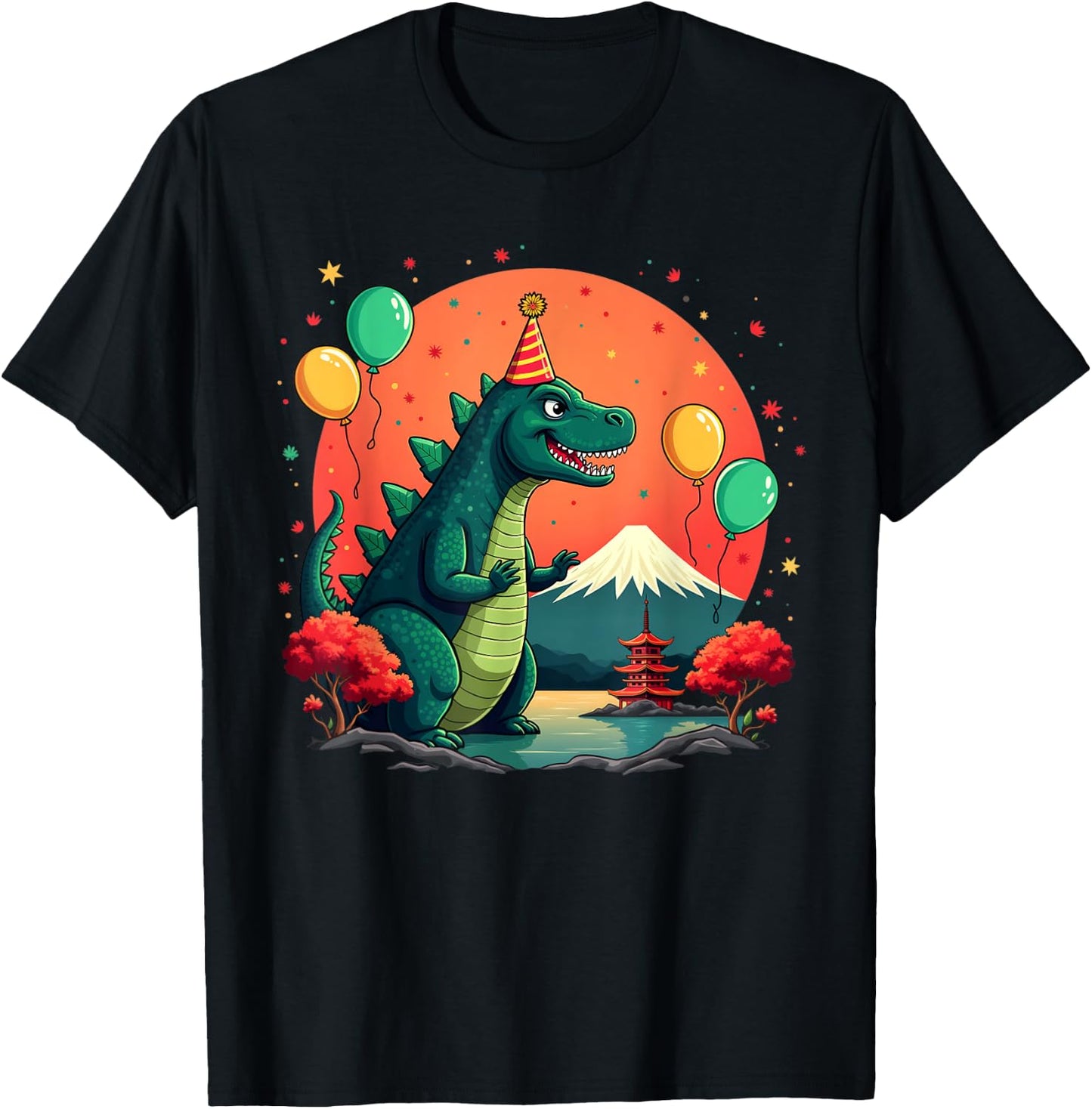 Kaiju Birthday Japan Monster Movie Bday Party Decorations T-Shirt - T-Shirt | Black
