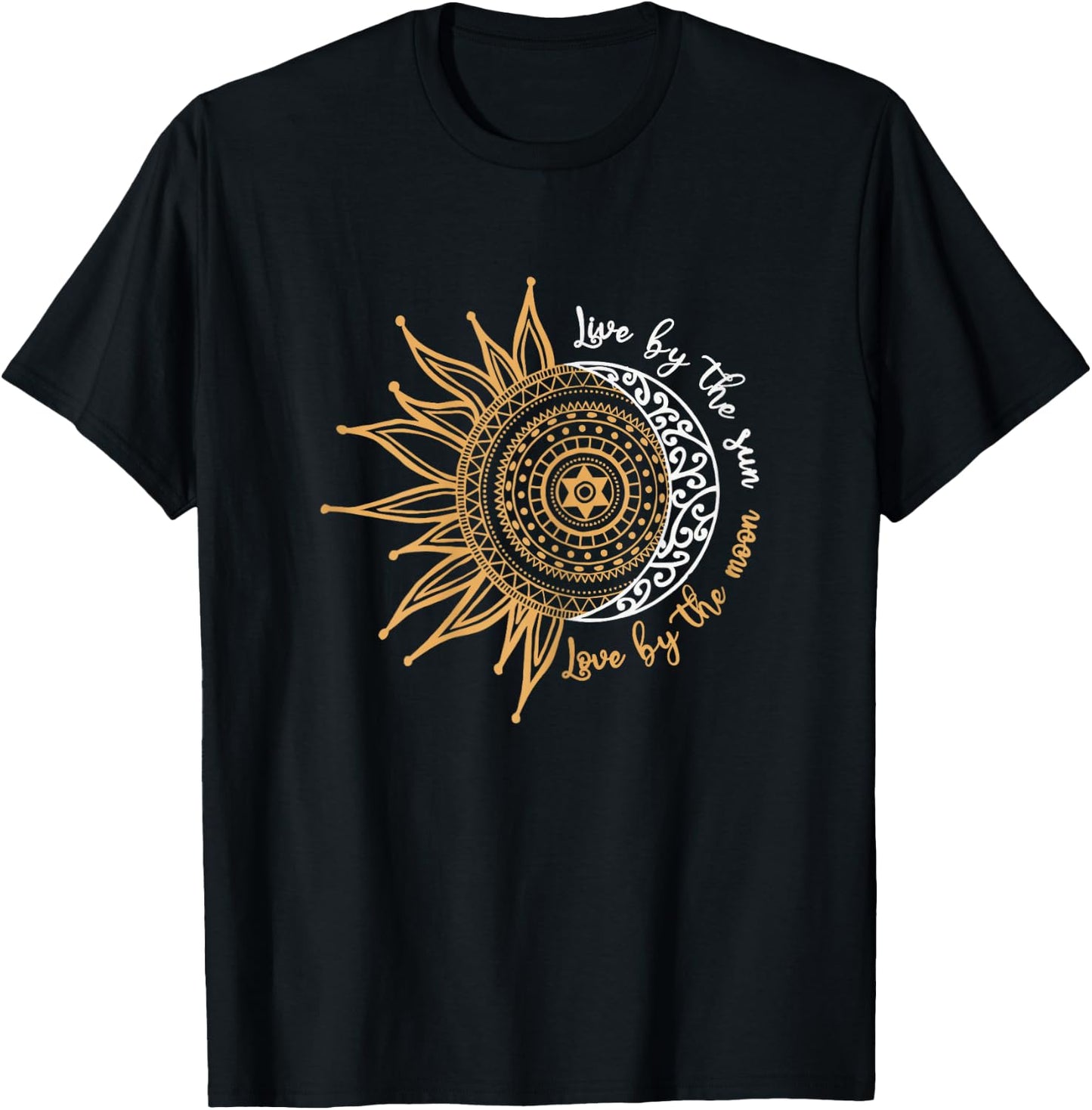 Women's Live By The Sun Love By The Moon Hippie Life Gifts , black, s T-Shirt - T-Shirt | Black