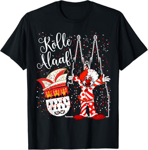 Cologne Cathedral Clown Cologne Alaaf Confetti Carnival Fashion Parade T-Shirt - T-Shirt | Black