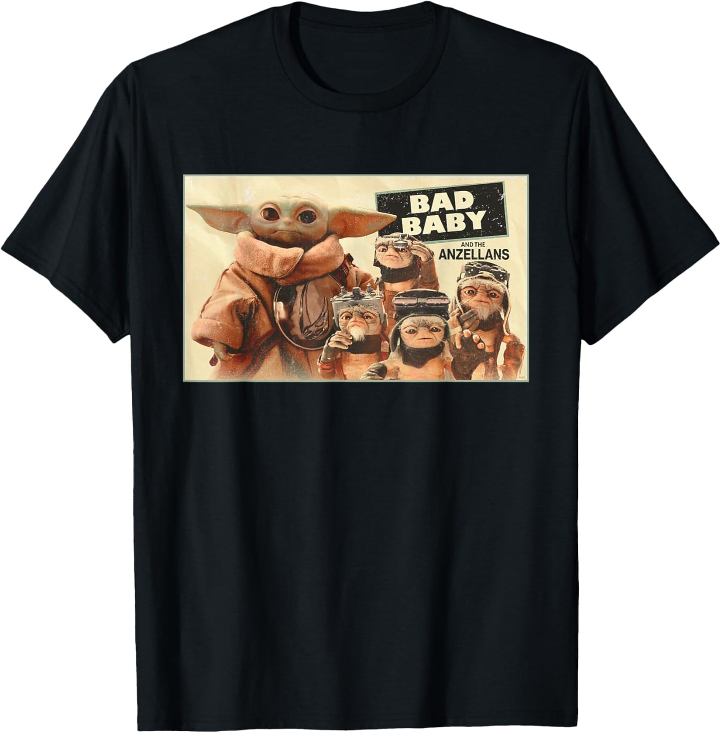 Star Wars The Mandalorian and Grogu Bad Baby & The Anzellans T-Shirt - T-Shirt | Black