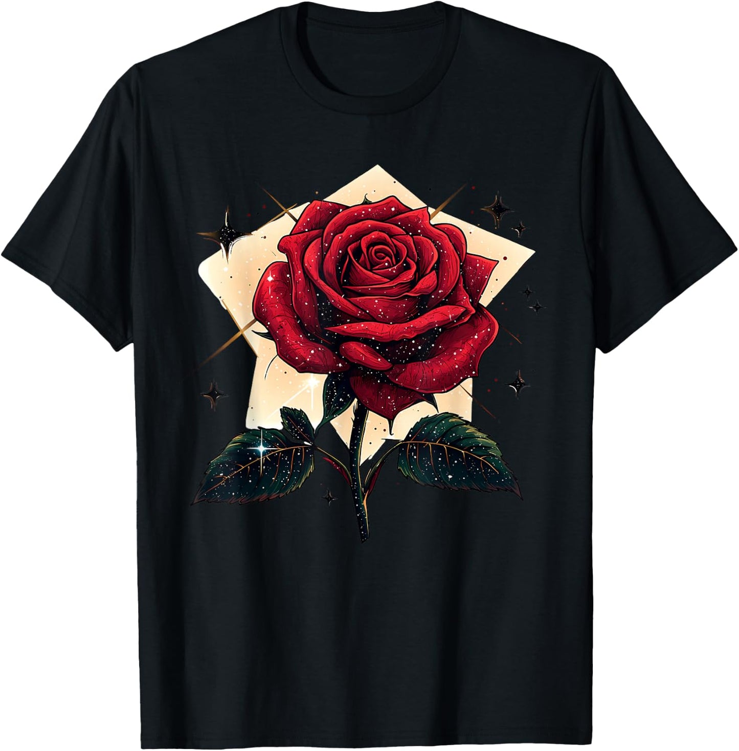 Red Rose Flower Botanist Garden Flower Red Rose T-Shirt - T-Shirt | Black
