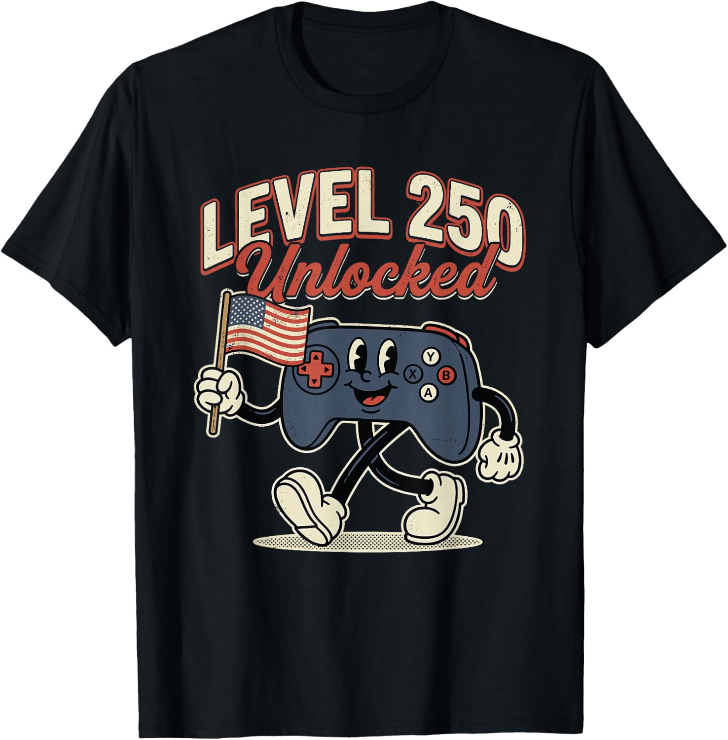 Funny Level 250 Unlocked 250th Anniversary Birthday Gamer T-Shirt - T-Shirt | Black