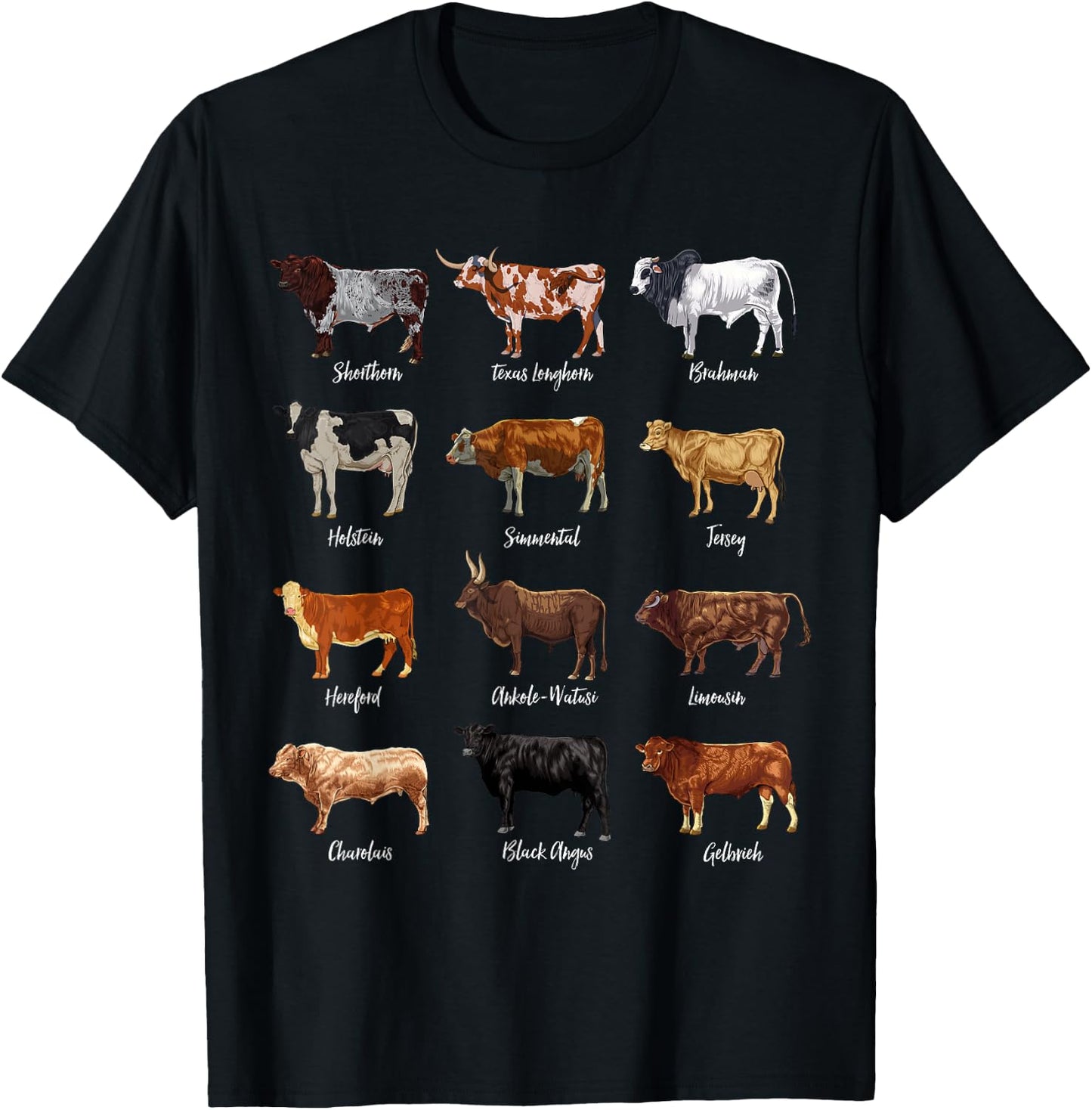 Cow Design with Cow Design, black T-Shirt - T-Shirt | Black