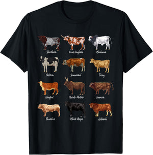 Cow Design with Cow Design, black T-Shirt - T-Shirt | Black