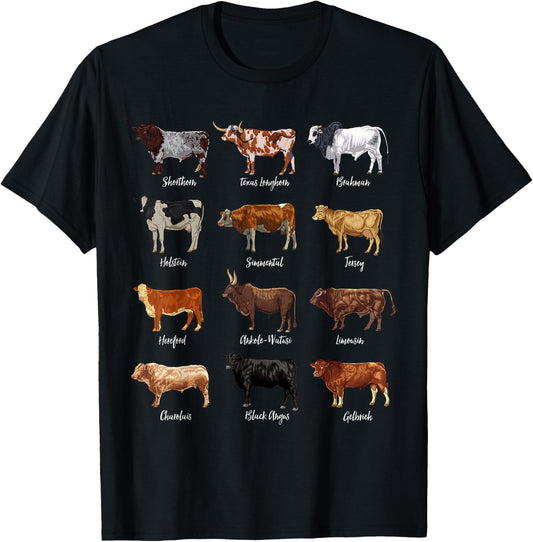 Cow Design with Cow Design, black T-Shirt - T-Shirt | Black