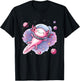 Space Axolotl Cosmic Journey Stars Planets T-Shirt - T-Shirt | Black