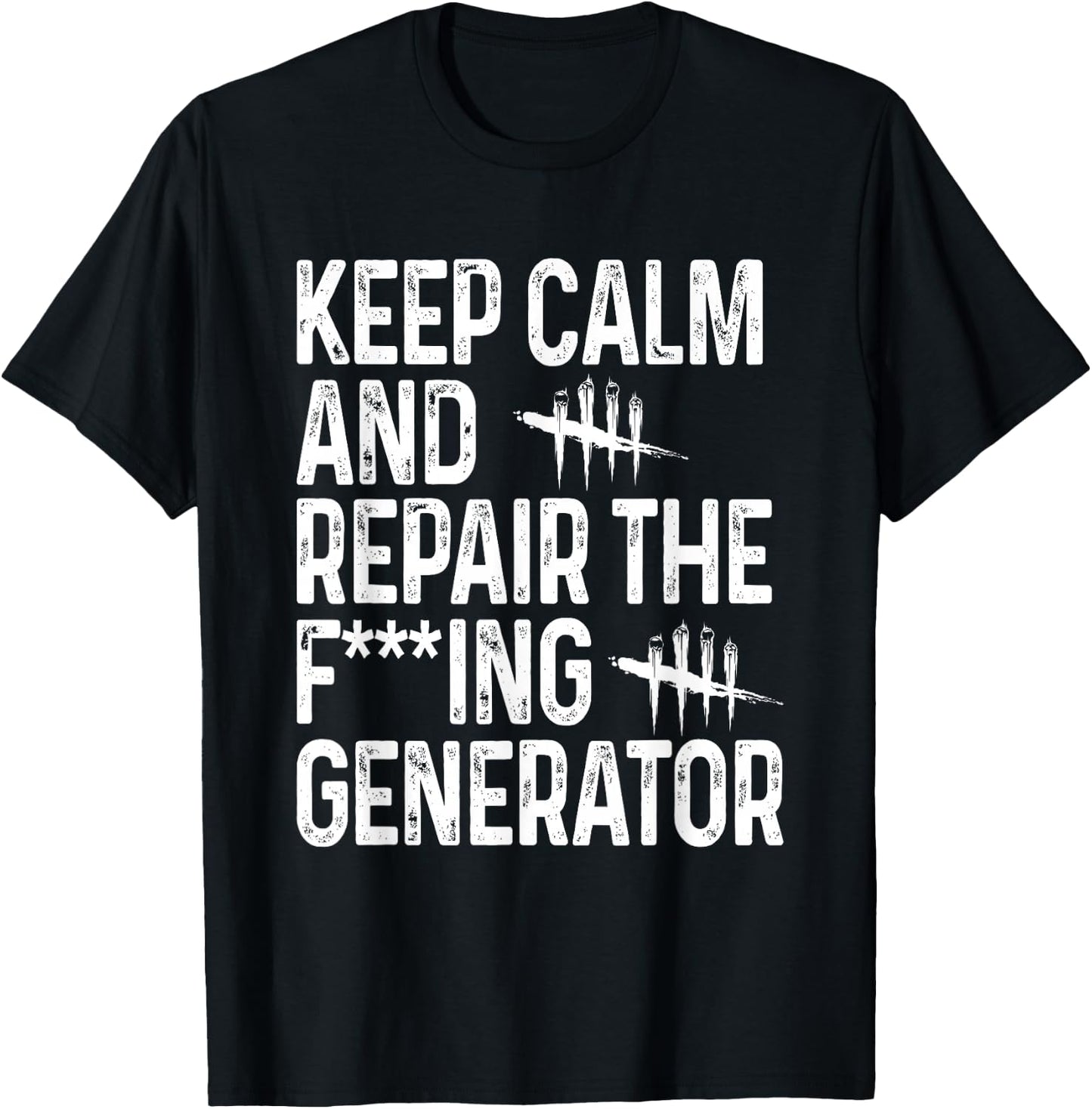 Keep Calm and Repair The Generator Video Game T-Shirt - T-Shirt | Black