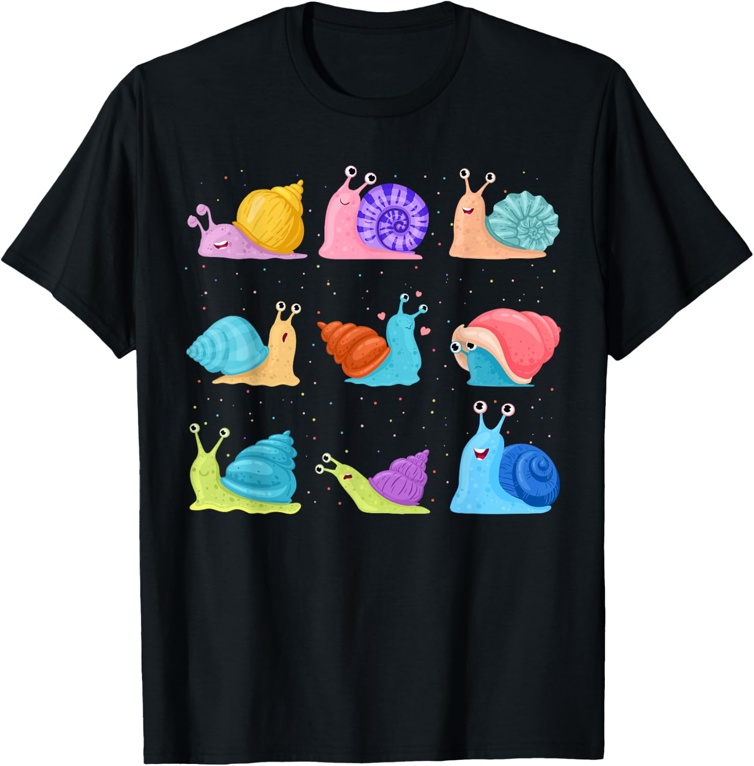 Funny Snail Garden Snail , black T-Shirt - T-Shirt | Black