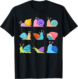 Funny Snail Garden Snail , black T-Shirt - T-Shirt | Black