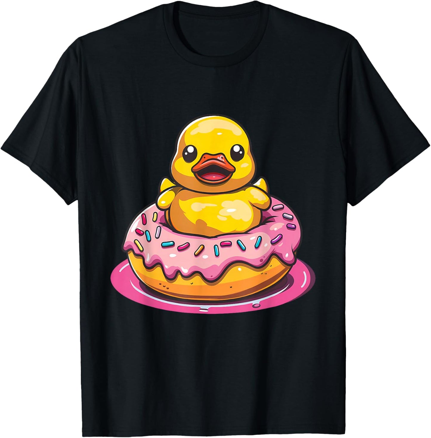 Rubber Duck Rubber Duckie Donut Rubber Duckling Duck Lover T-Shirt - T-Shirt | Black