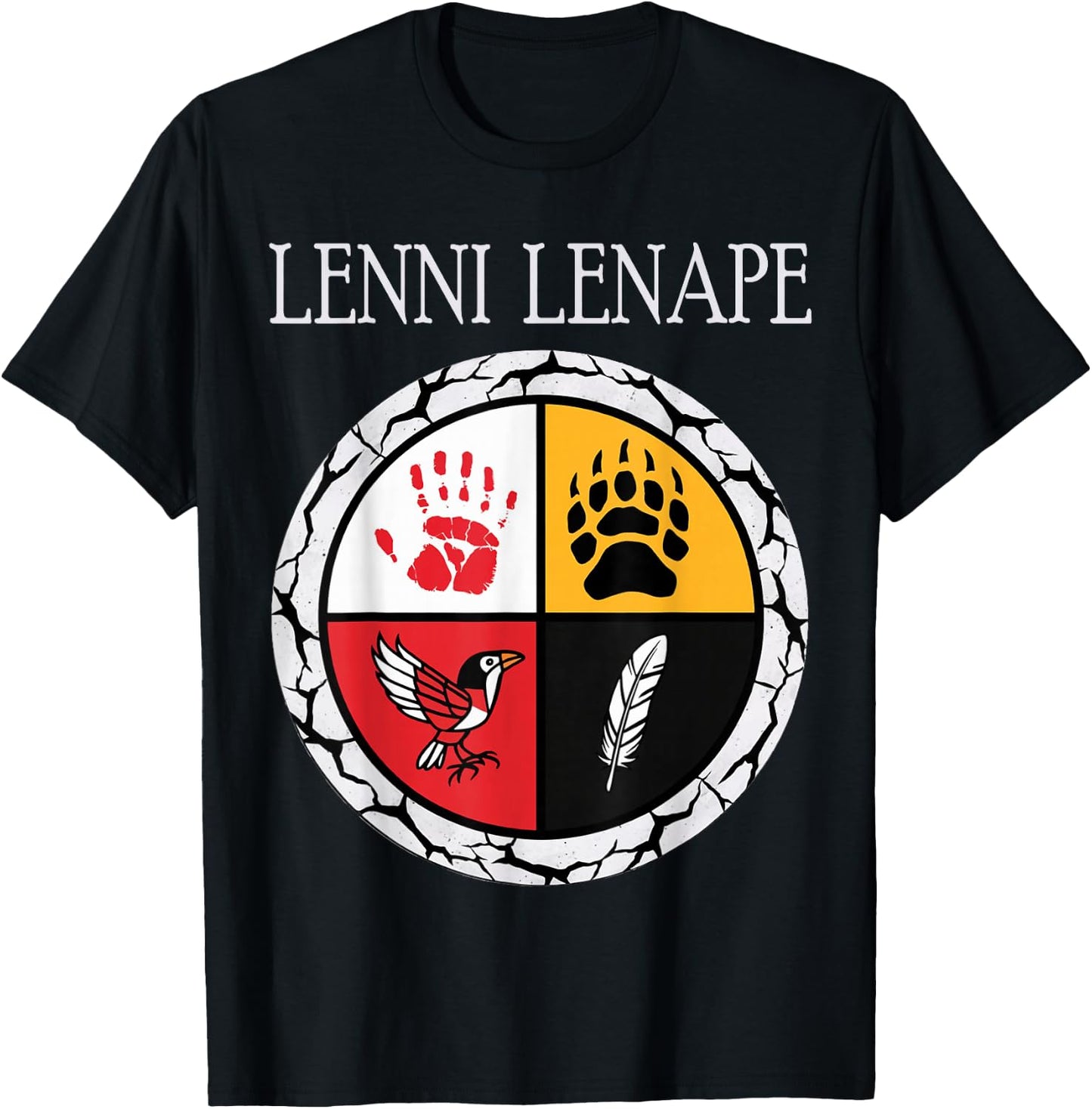 Lenni Lenape Delaware Native American Medicine Wheel T-Shirt - T-Shirt | Black