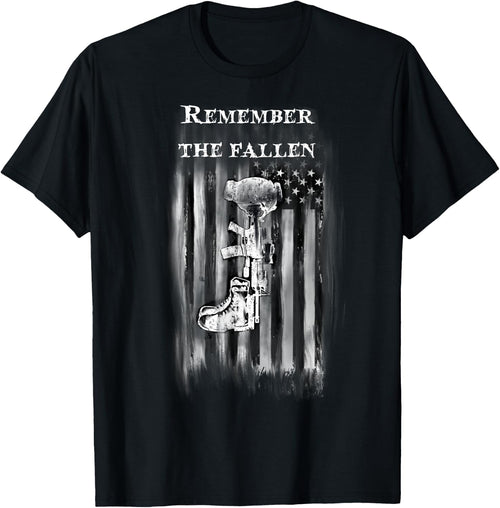 USA fallen soldier battle cross flag warrior shirt