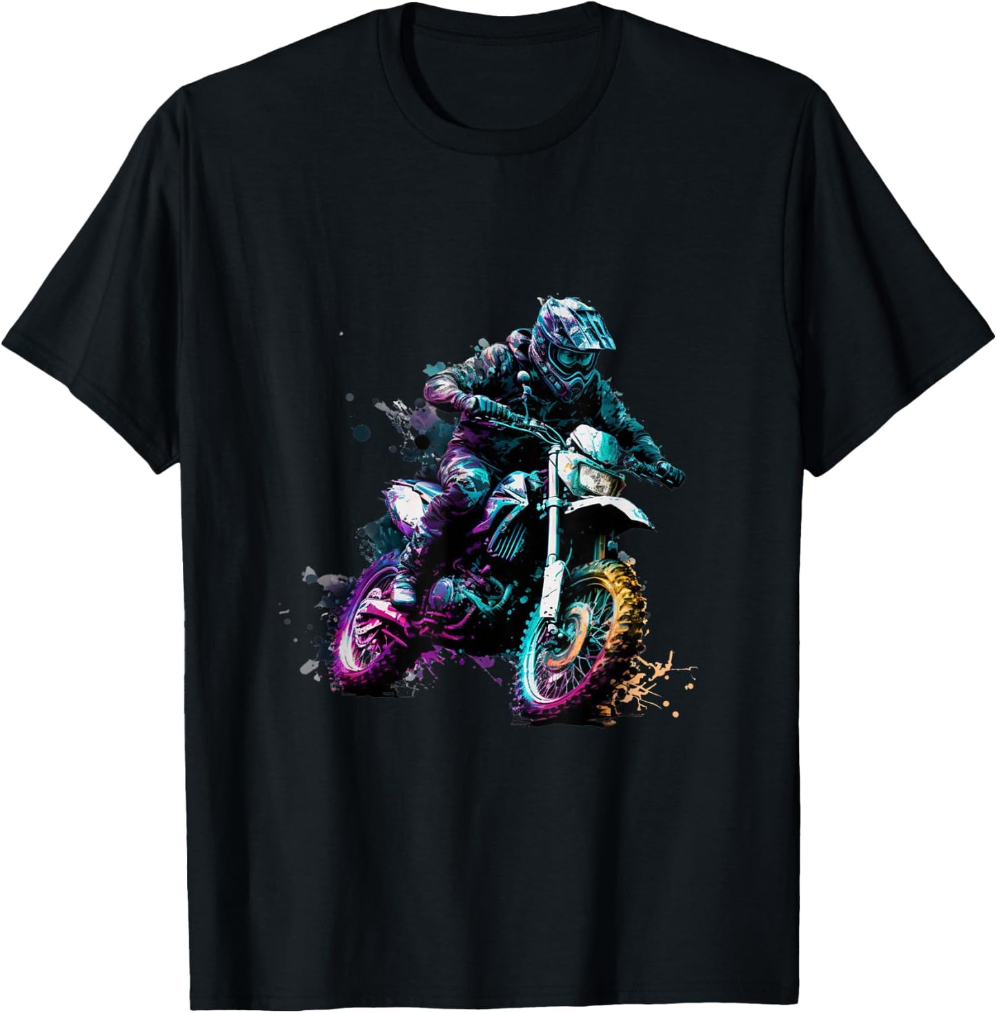 Cool Motocross Supermoto Driver Motorcycle , black T-Shirt - T-Shirt | Black