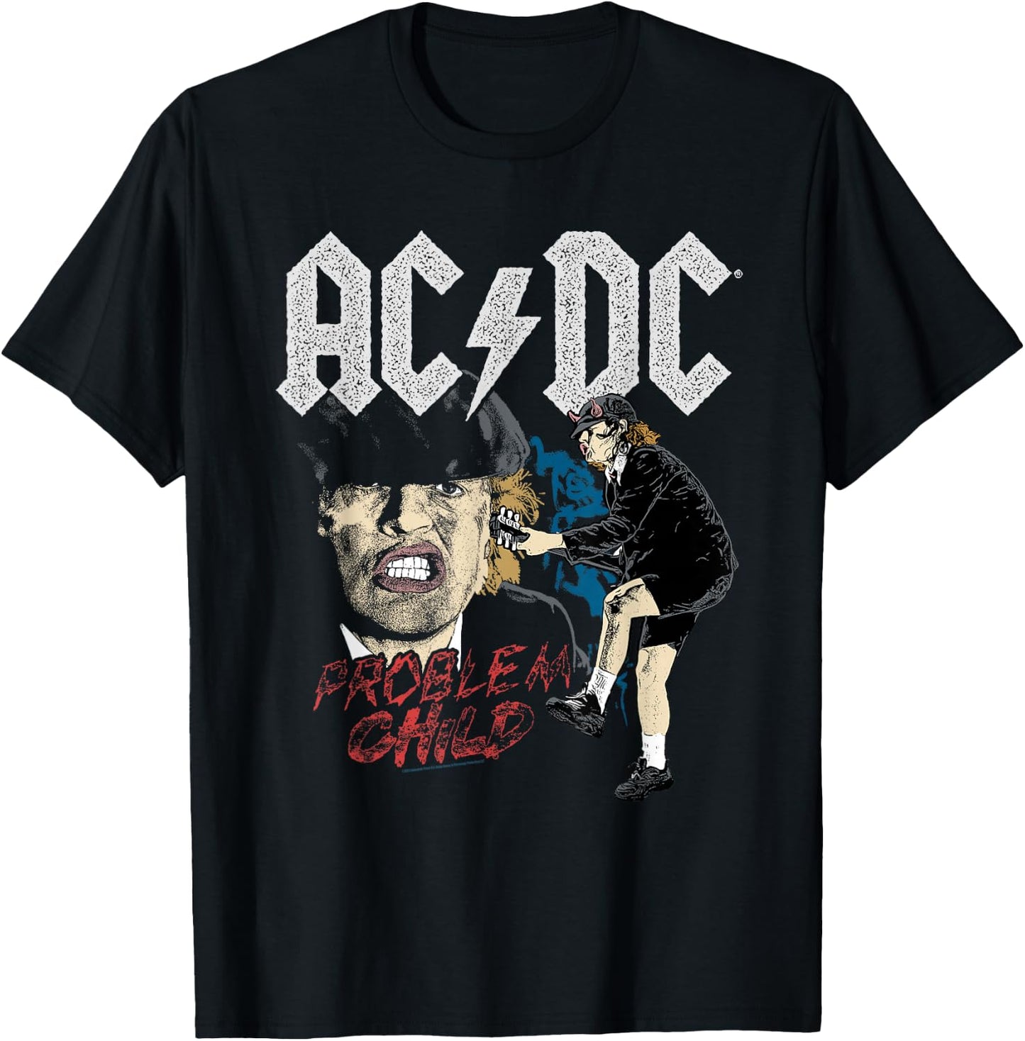 AC/DC Angus Young Problem Child , Black, S T-Shirt - T-Shirt | Black