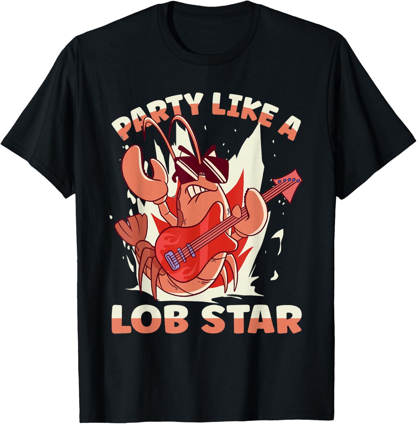 Party Like A Lob Star Lobster T-Shirt - T-Shirt | Black